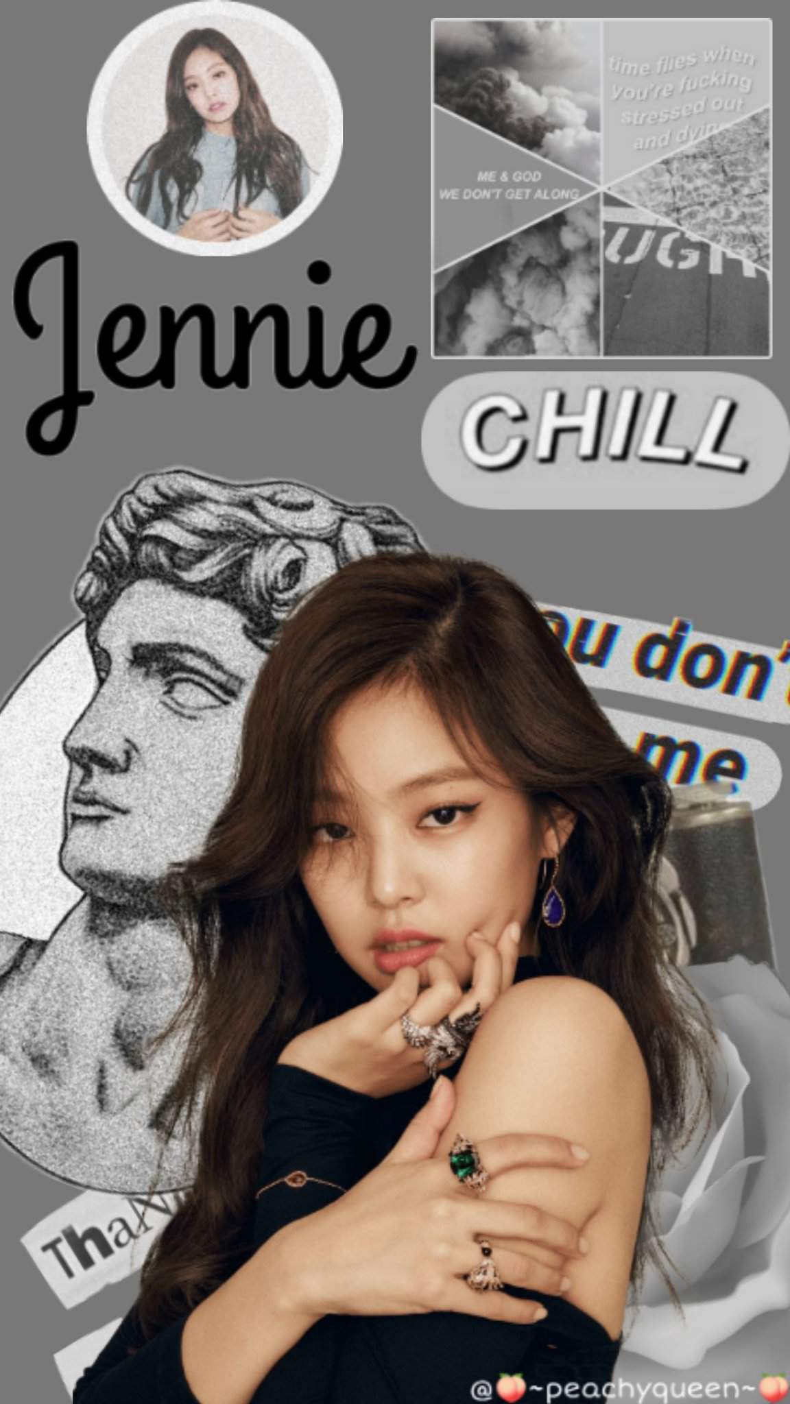 Jennie phone wallpaper // gray aesthetic. BLINK (블링크) Amino