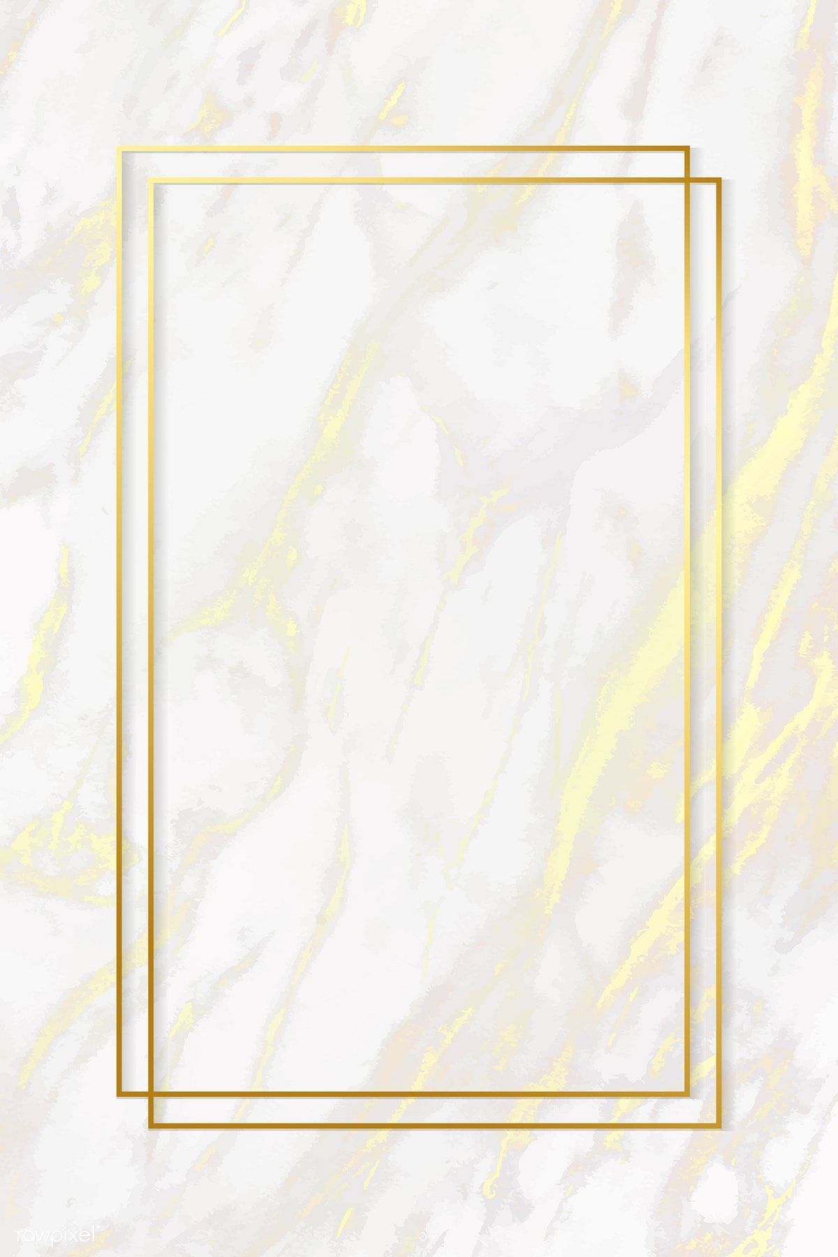 Download premium vector of Rectangle gold frame on white marble texture. Gold marble wallpaper, Marble texture, Marble frame