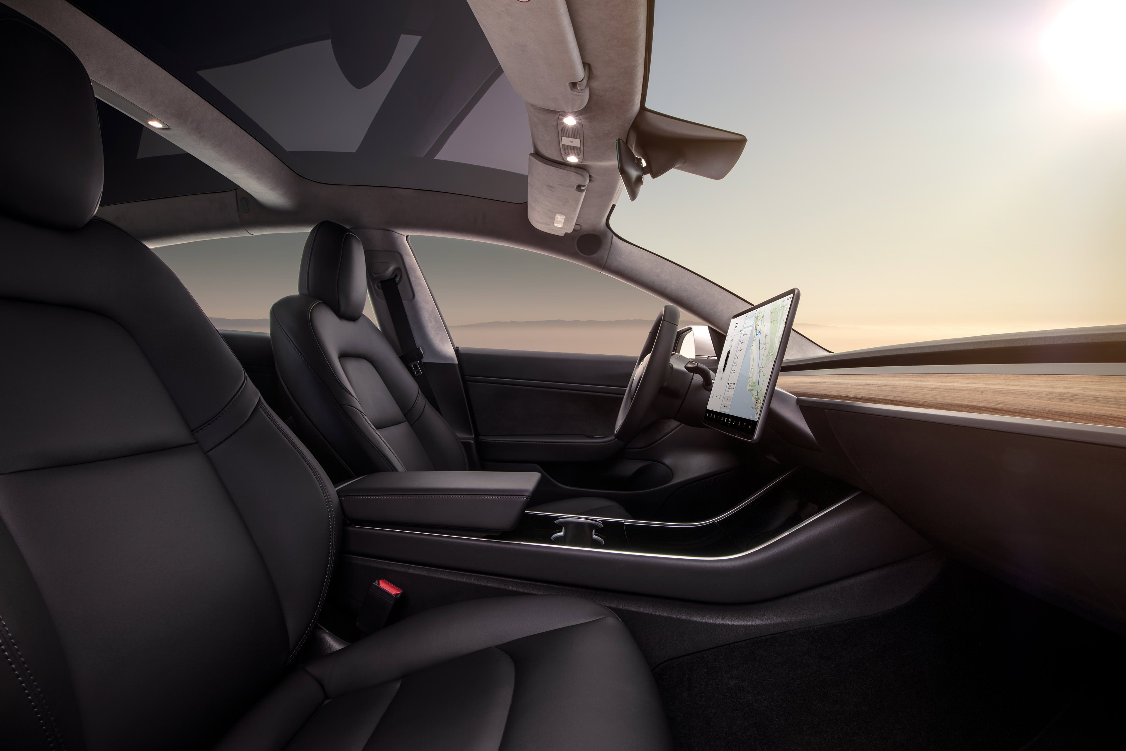 So the inside of the awaited Tesla Model 3 really is like a spaceship