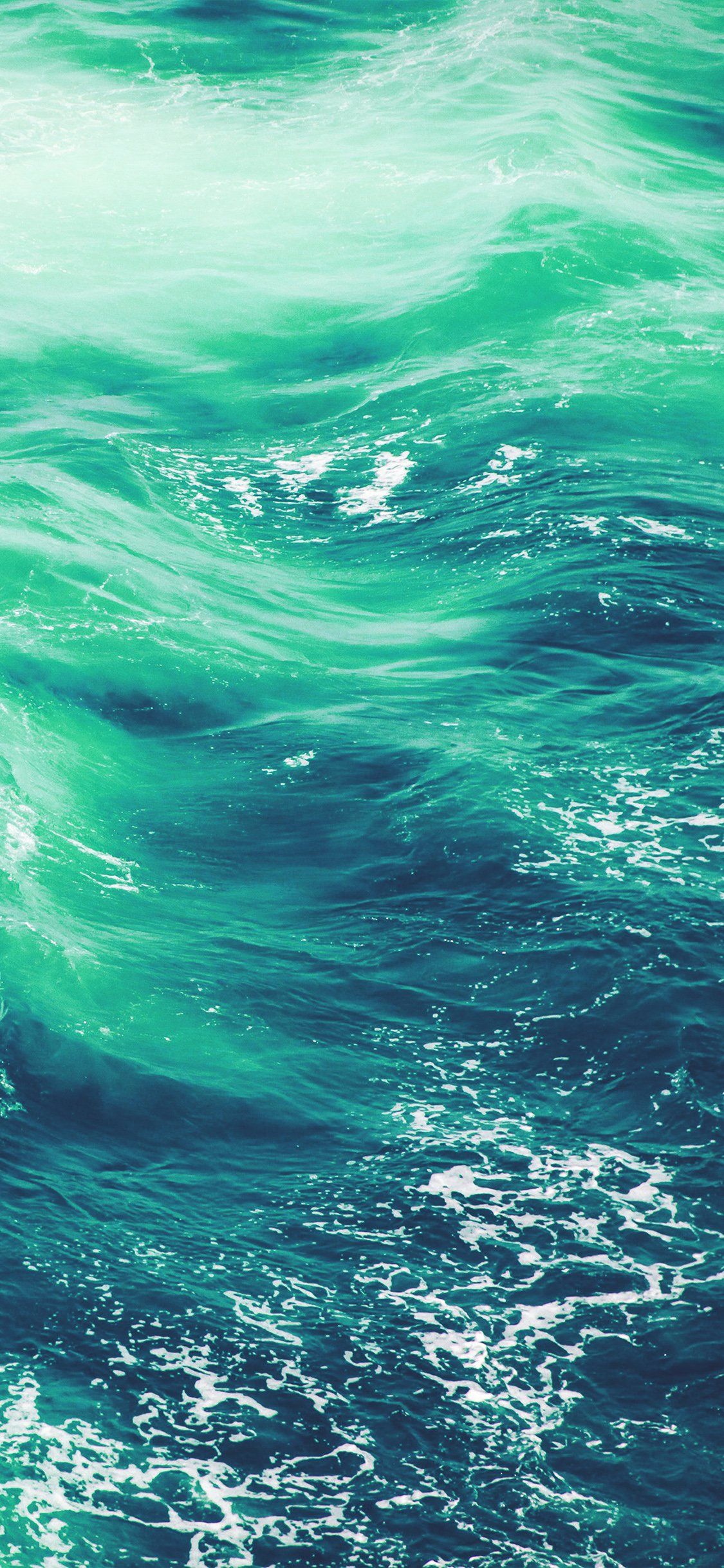 iPhone X wallpaper. wave nature water blue green sea ocean pattern