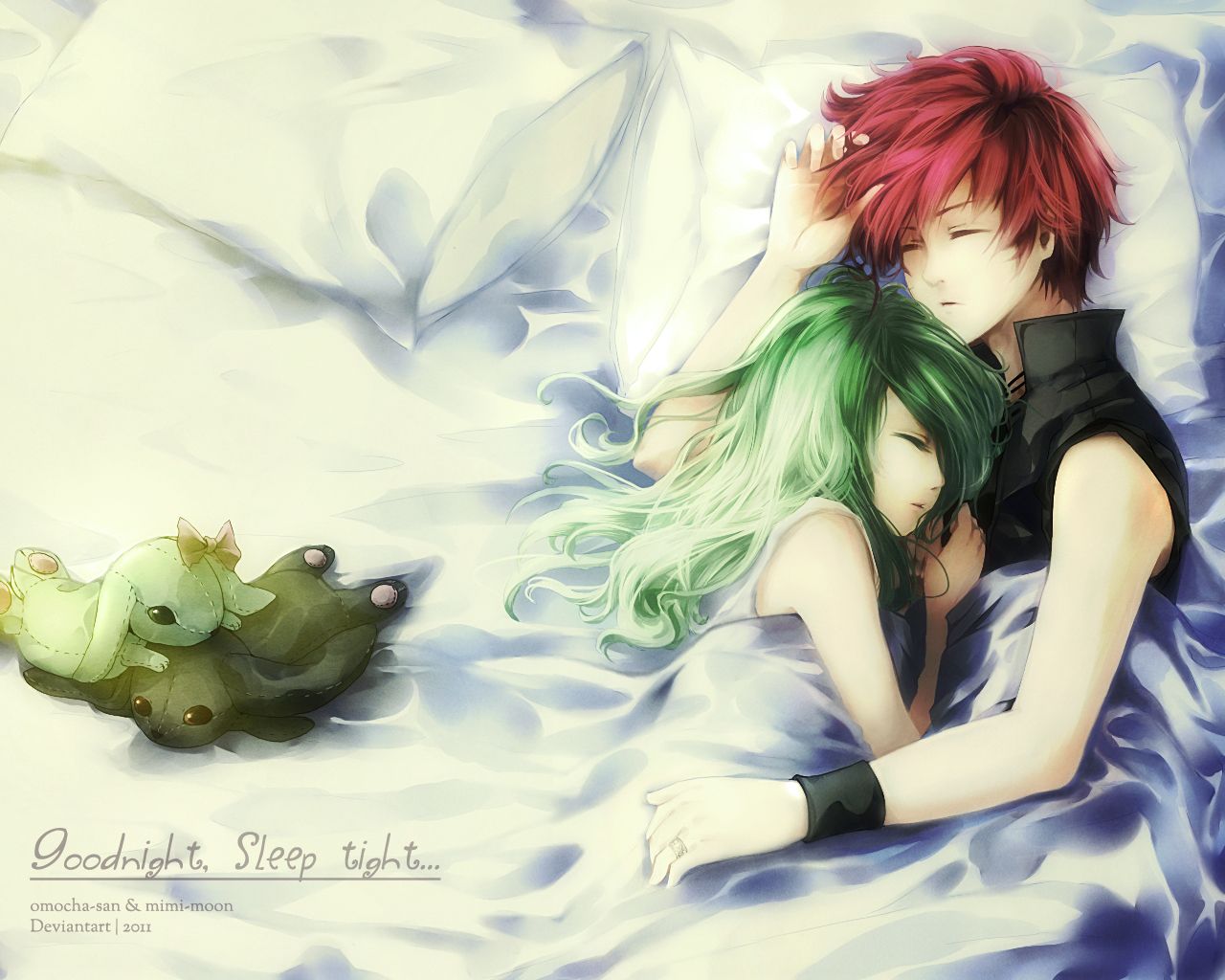 anime couple sleeping tumblr