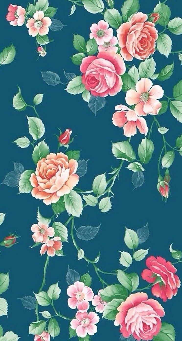 Vintage Flowers. Floral Pattern iPhone Wallpaper. Floral background, iPhone 5s wallpaper, iPhone wallpaper vintage