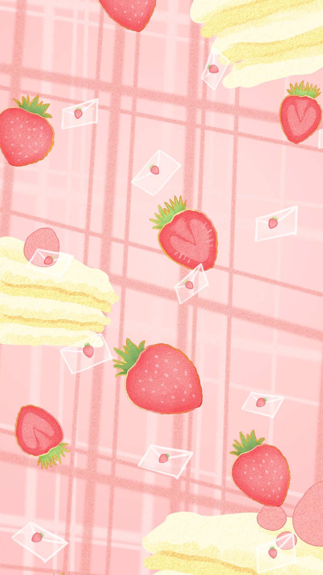 strawberry wallpaper. Cute pastel wallpaper, Wallpaper iphone cute, Aesthetic iphone wallpaper