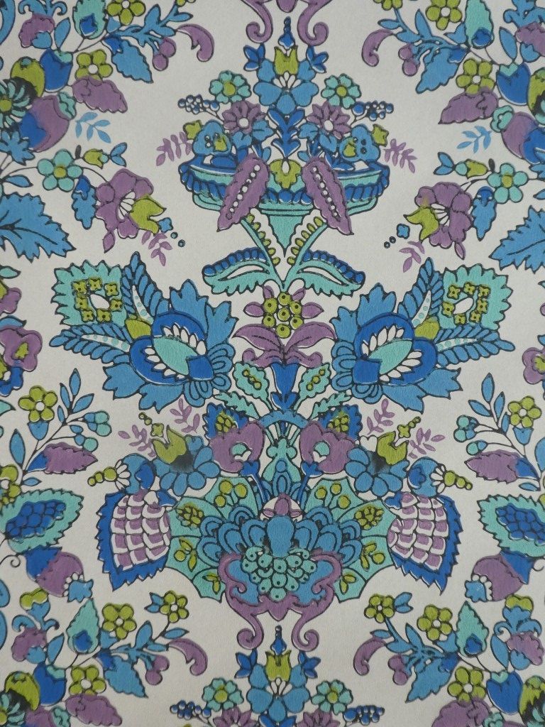 blue purple damask vintage wallpaperé webshop voor vintage en modern behang