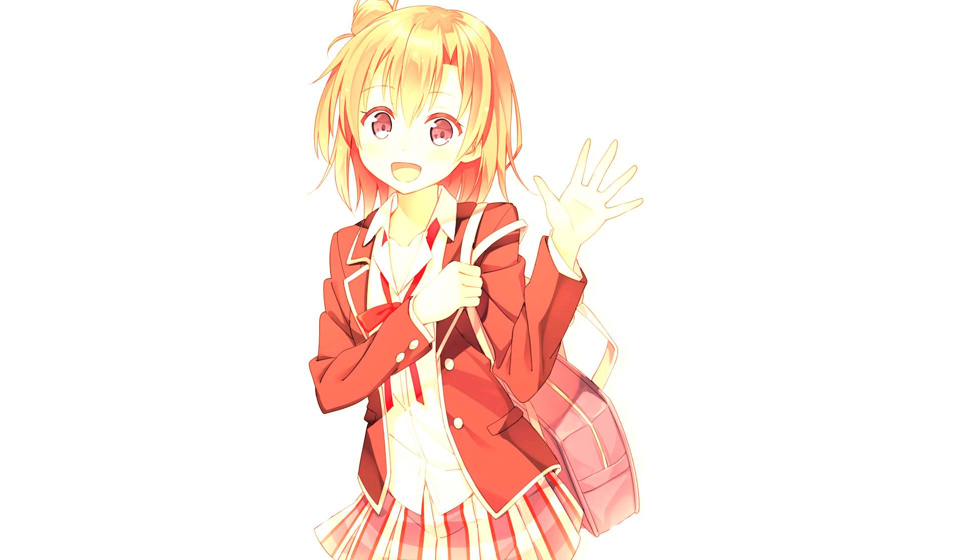 Blonde, Smile, Girl, Bag, School Uniform, Yui Yuigahama, Short Hair, Orange Eyes, Anime, My Teen Romantic Comedy SNAFU wallpaper. Mocah.org HD Desktop Wallpaper