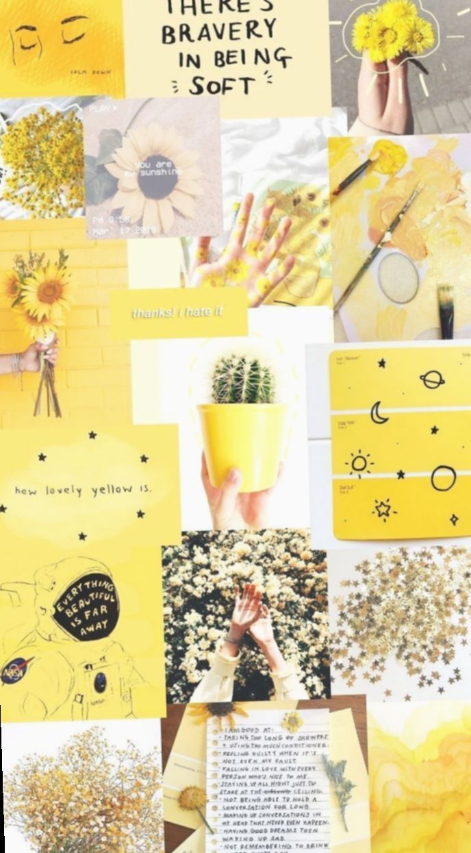 20 Greatest cute yellow wallpaper aesthetic collage You Can Use It At ...