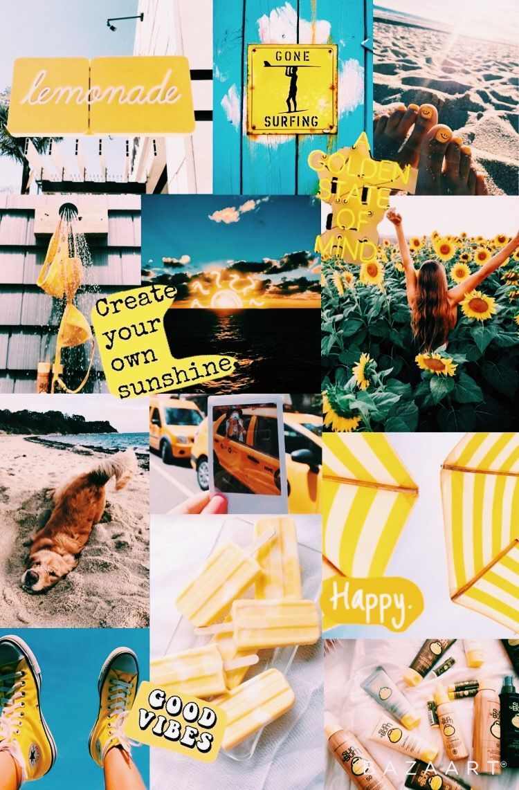 Cute Aesthetic Yellow Collage Wallpapers - Wallpaper Cave