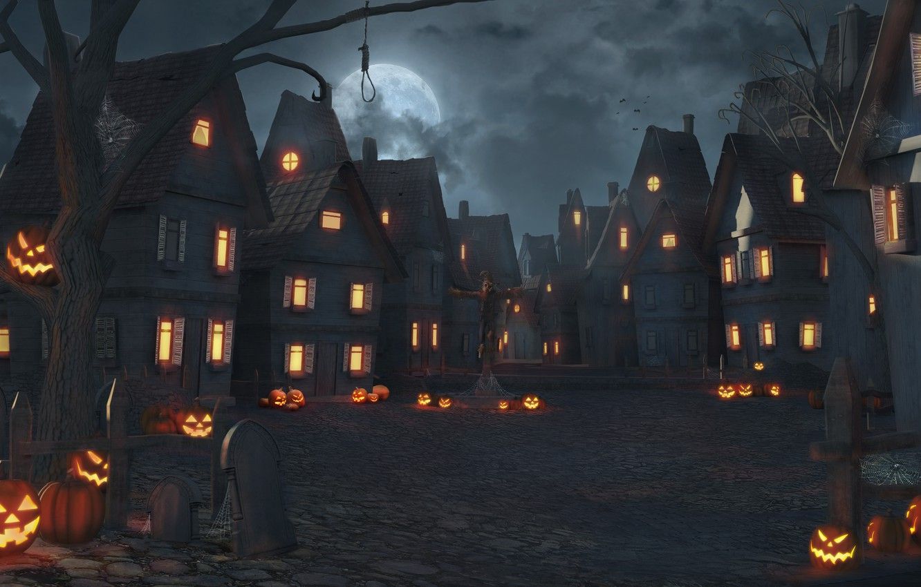 Halloween Village Wallpapers - Wallpaper Cave