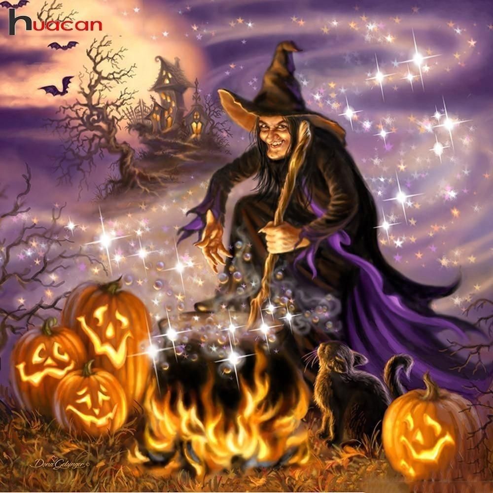 Halloween Witches Brew, Full Square Diamond Painting Kit. On Sale. Halloween witches brew, Halloween wallpaper, Halloween witch
