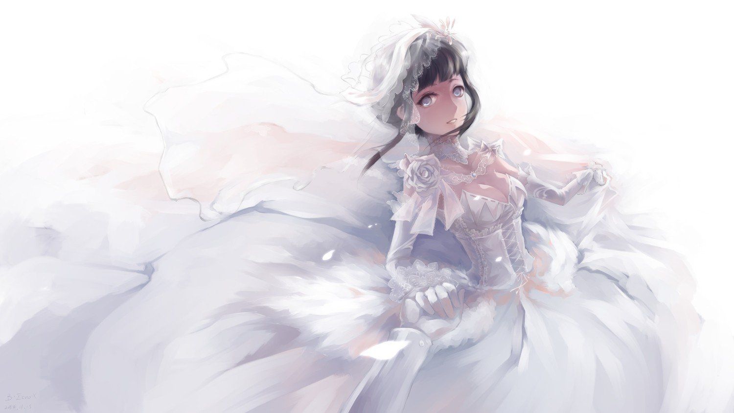 Hyuuga Hinata, Wedding dress Wallpaper HD / Desktop and Mobile Background