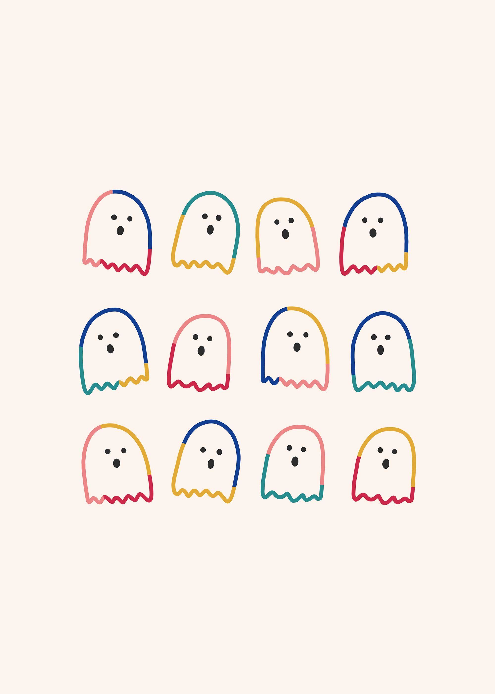 Cute Ghost With Light Effect And Ornaments Design Background, Cute Ghost,  Light Effects, Halloween Background Image And Wallpaper for Free Download