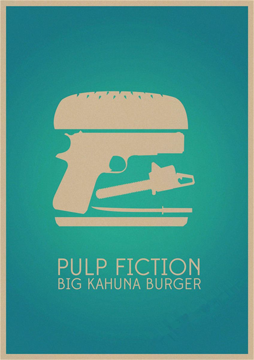 Classic Movie Pulp Fiction retro Kraft Posters Bar Cafe decorative painting wallpaper vintage Decor Quentin Tarantino posters