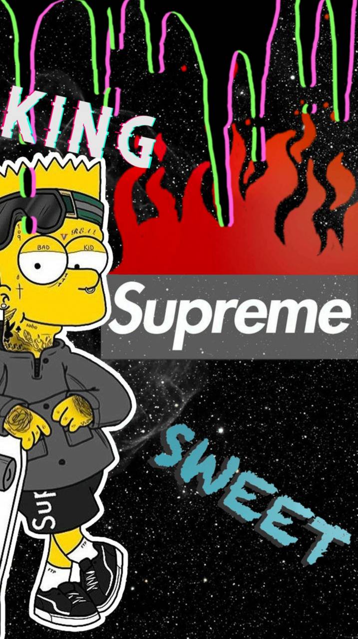 Download Supreme Bart Simpson Galaxy Wallpaper  Wallpaperscom