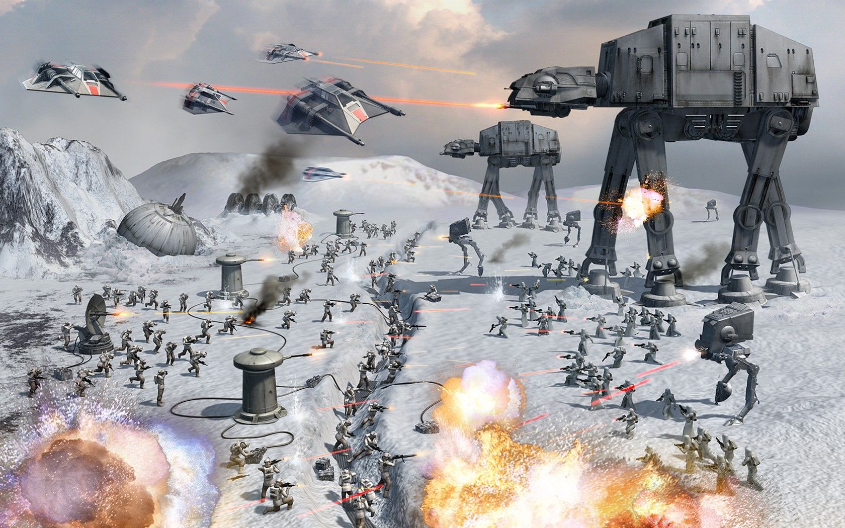 Star Wars, Video Games, Hoth, AT AT, Empire At War Wallpaper