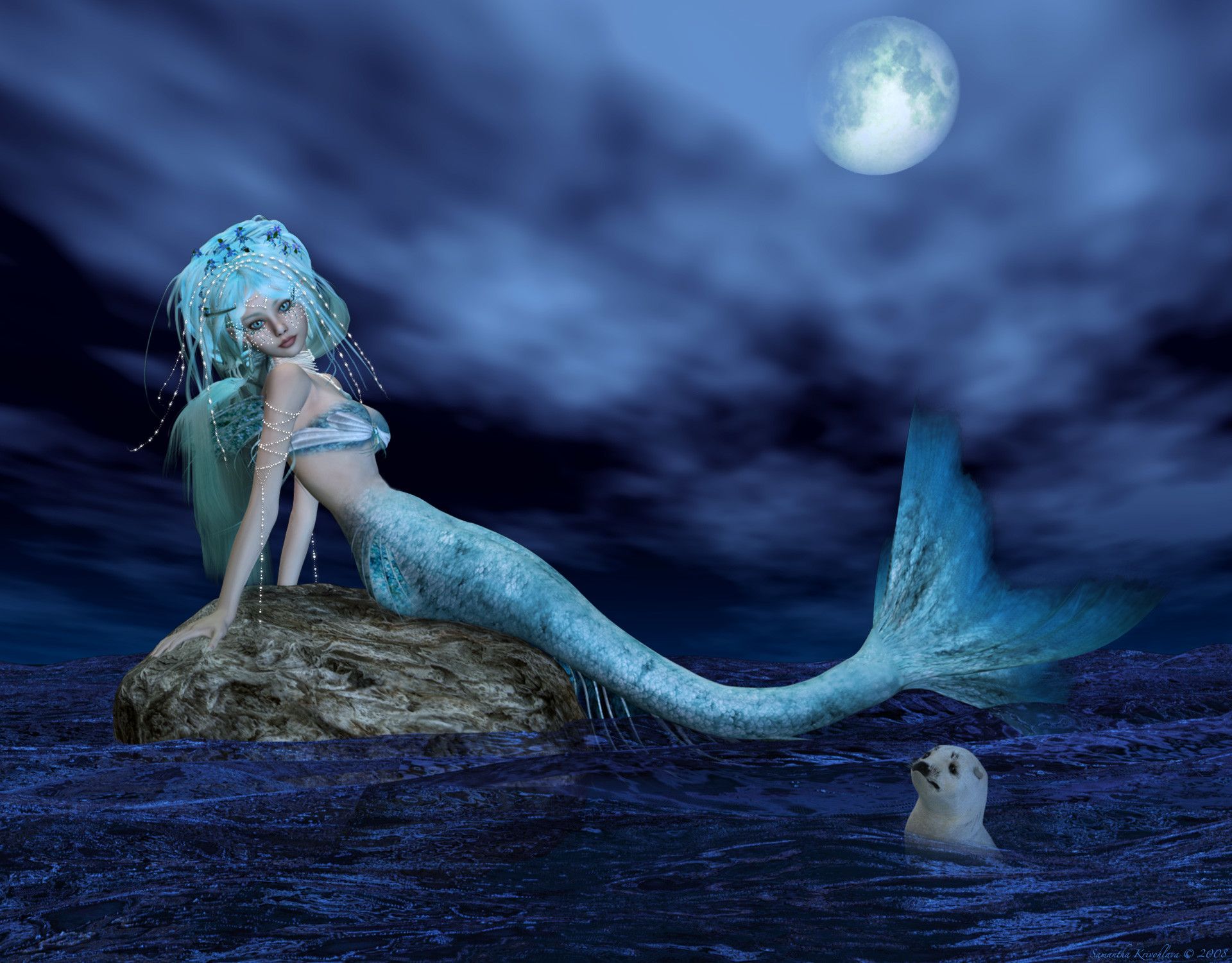 Anime mermaid, iPhone, Desktop HD Background / Wallpaper (1080p, 4k) (1920x1500) (2020)