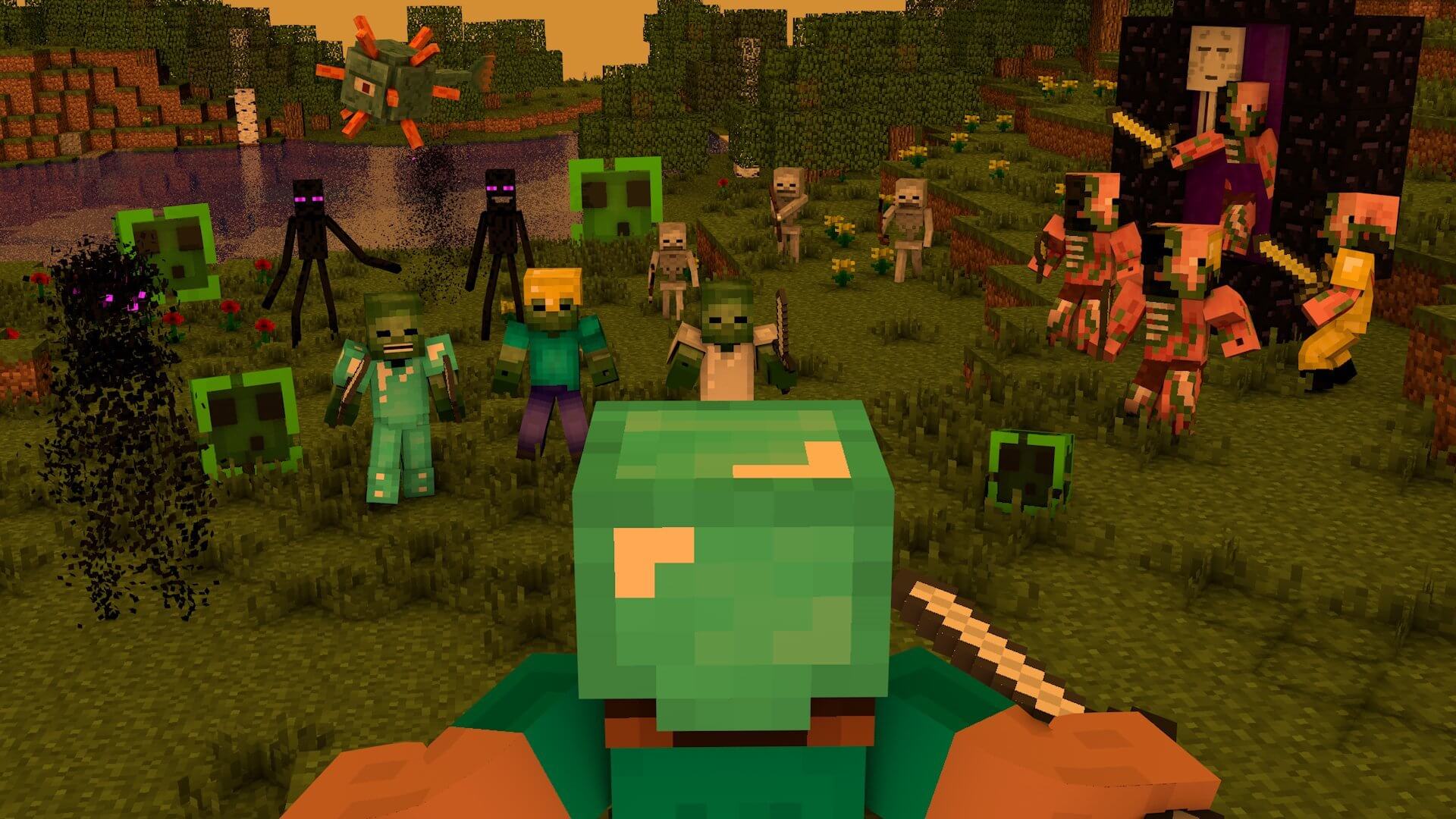 Minecraft: Hardcore Mode Zombies HD Wallpaper • GamePhD