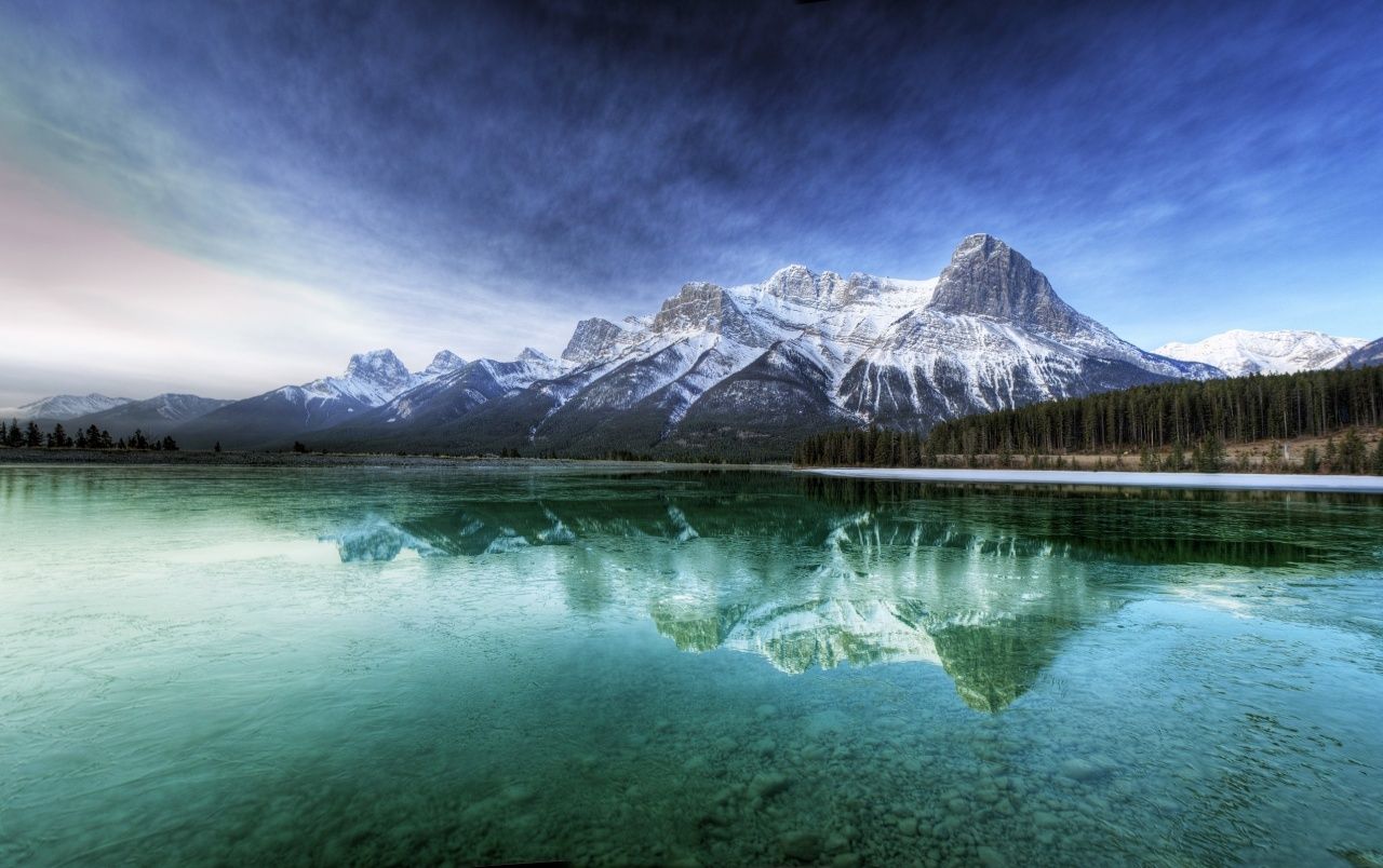 Trees Lake Mountains & Reflect wallpaper. Trees Lake Mountains & Reflect