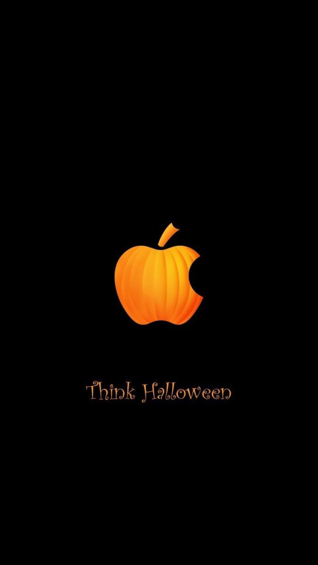 Apple inc halloween black funny Download Free HD+ Wallpaper for iPhone 6s, 7s, 8s, 10