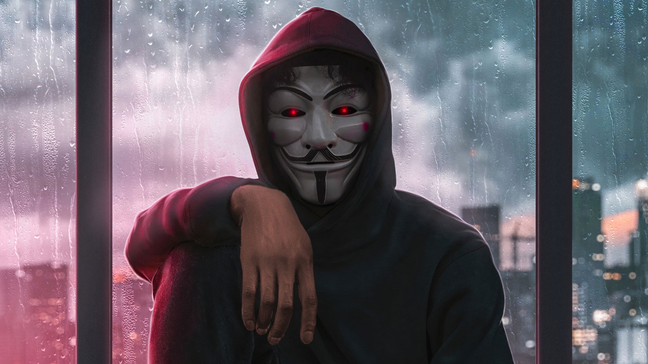 Anonymous Mask Man 1440P Resolution Wallpaper, HD Hi Tech 4K Wallpaper, Image, Photo And Background
