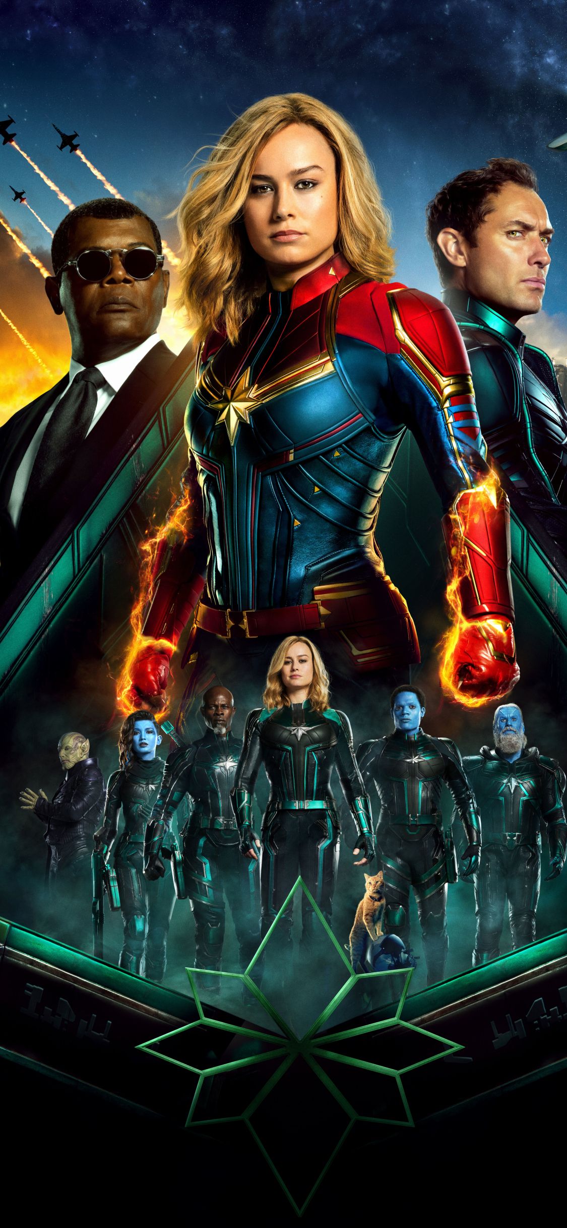Captain Marvel Movie All Superheroes iPhone XS, iPhone 10, iPhone X Wallpaper, HD Movies 4K Wallpaper, Image, Photo and Background