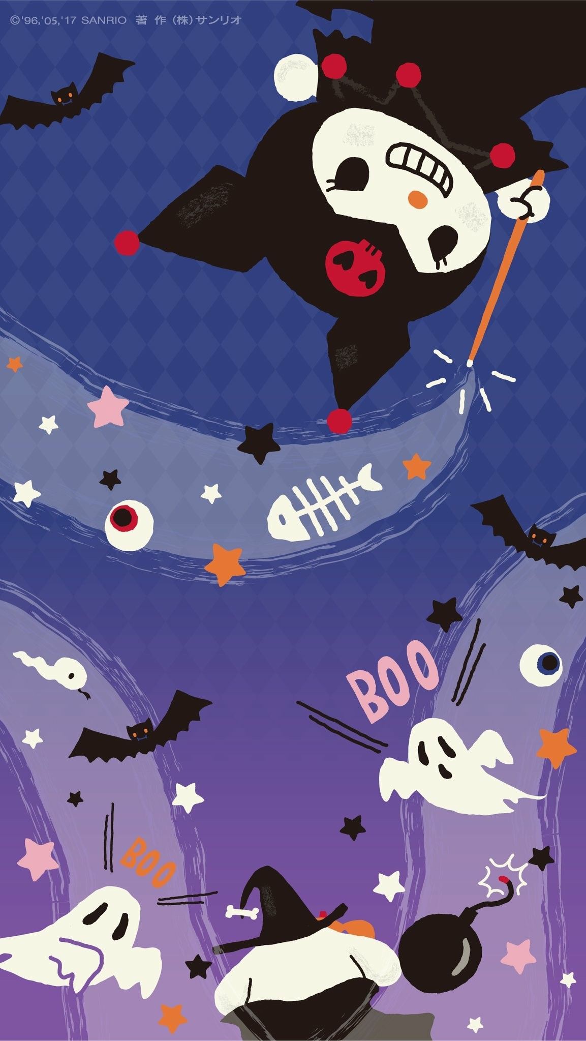 Kuromi. Sanrio wallpaper, Kawaii wallpaper, Hello kitty halloween