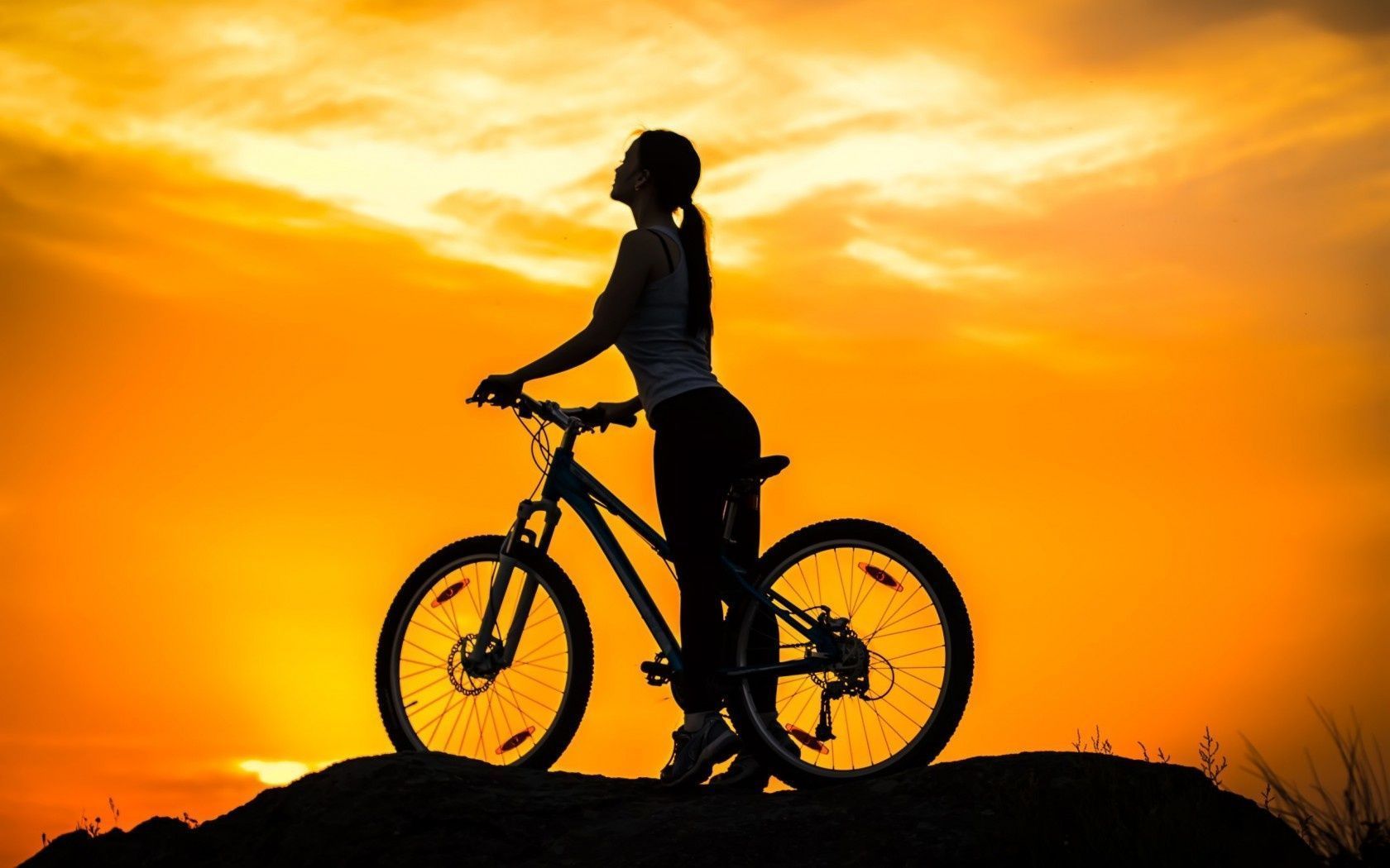 Cycling Desktop Wallpaper. Cycling Image. Cool Wallpaper. Bike silhouette, Bike ride, Silhouette photography