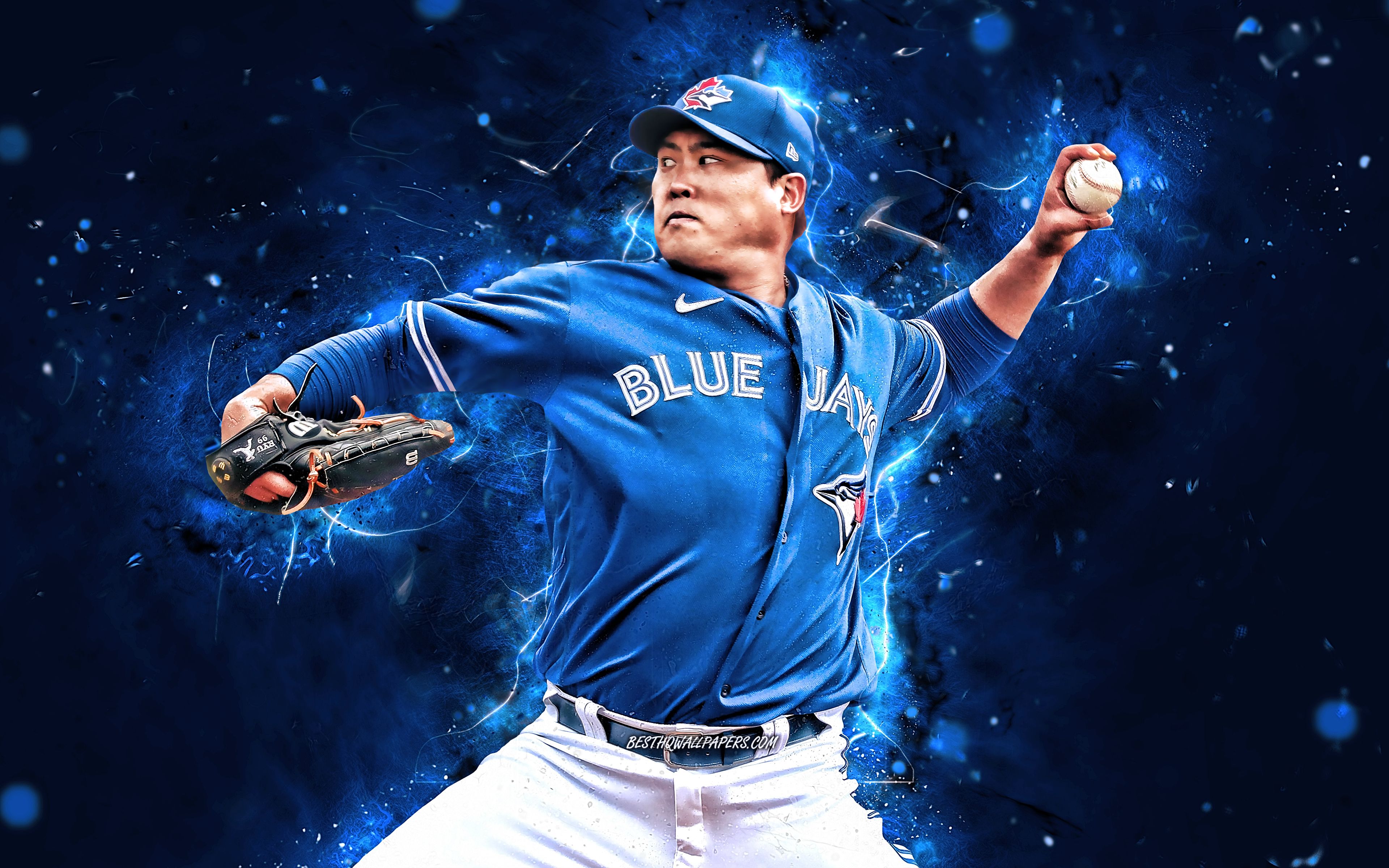 Download Wallpaper Hyun Jin Ryu, 4k, MLB, Toronto Blue Jays, Pitcher, Baseball, Anthony Vincent Rizzo, Major League Baseball, Neon Lights, Hyun Jin Ryu Toronto Blue Jays, Hyun Jin Ryu 4K For Desktop With Resolution 3840x2400