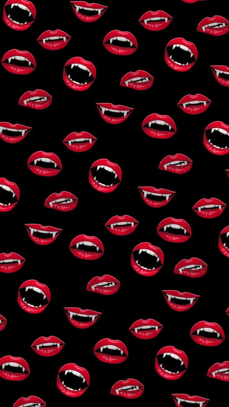 vampire lips wallpaper lipwallpaper #printwallpaper #witchywallpaper #homescreenwallpaper #holidaywall. Halloween wallpaper iphone, Lip wallpaper, Vampire lips