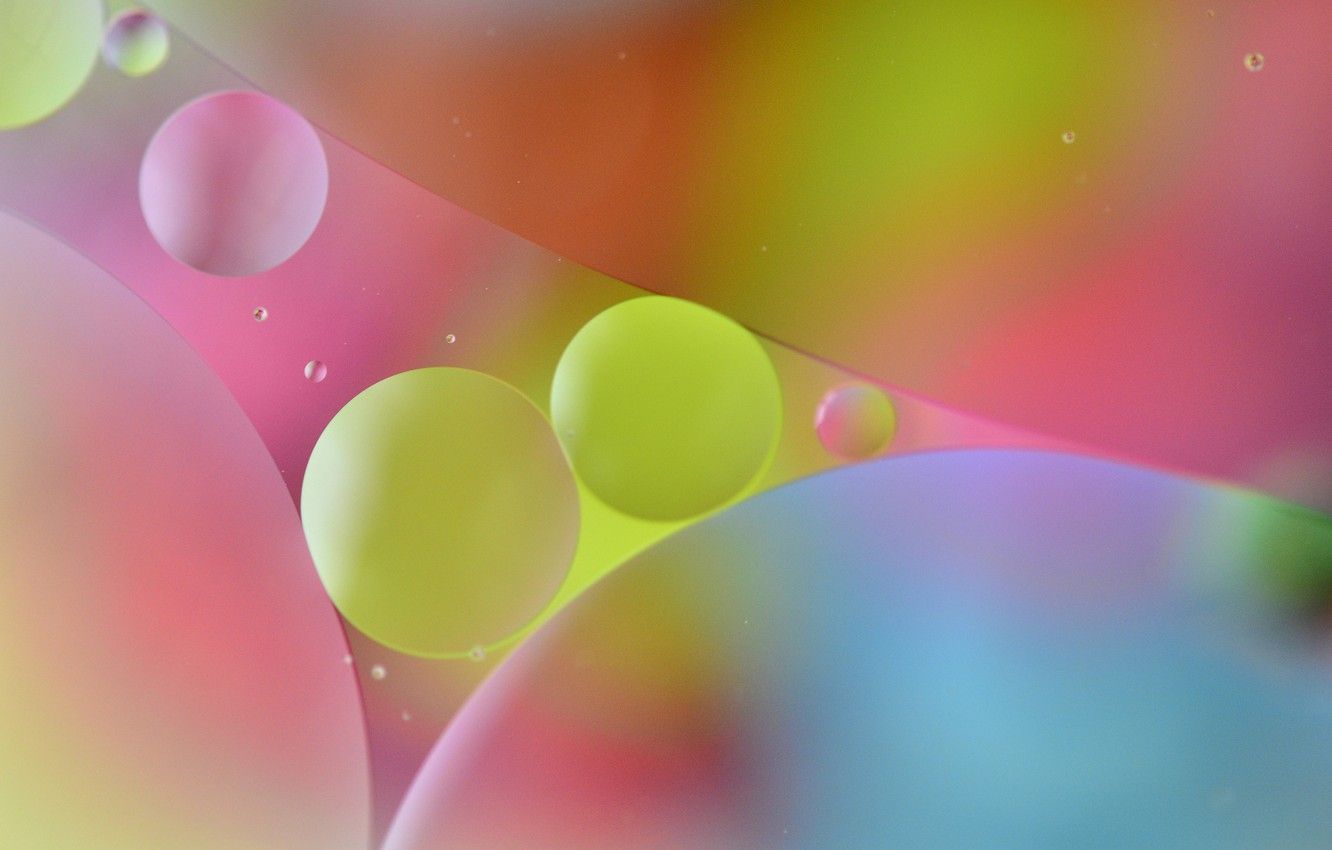 Wallpaper color, the volume, oil, water, round, bubbles, the air image for desktop, section абстракции