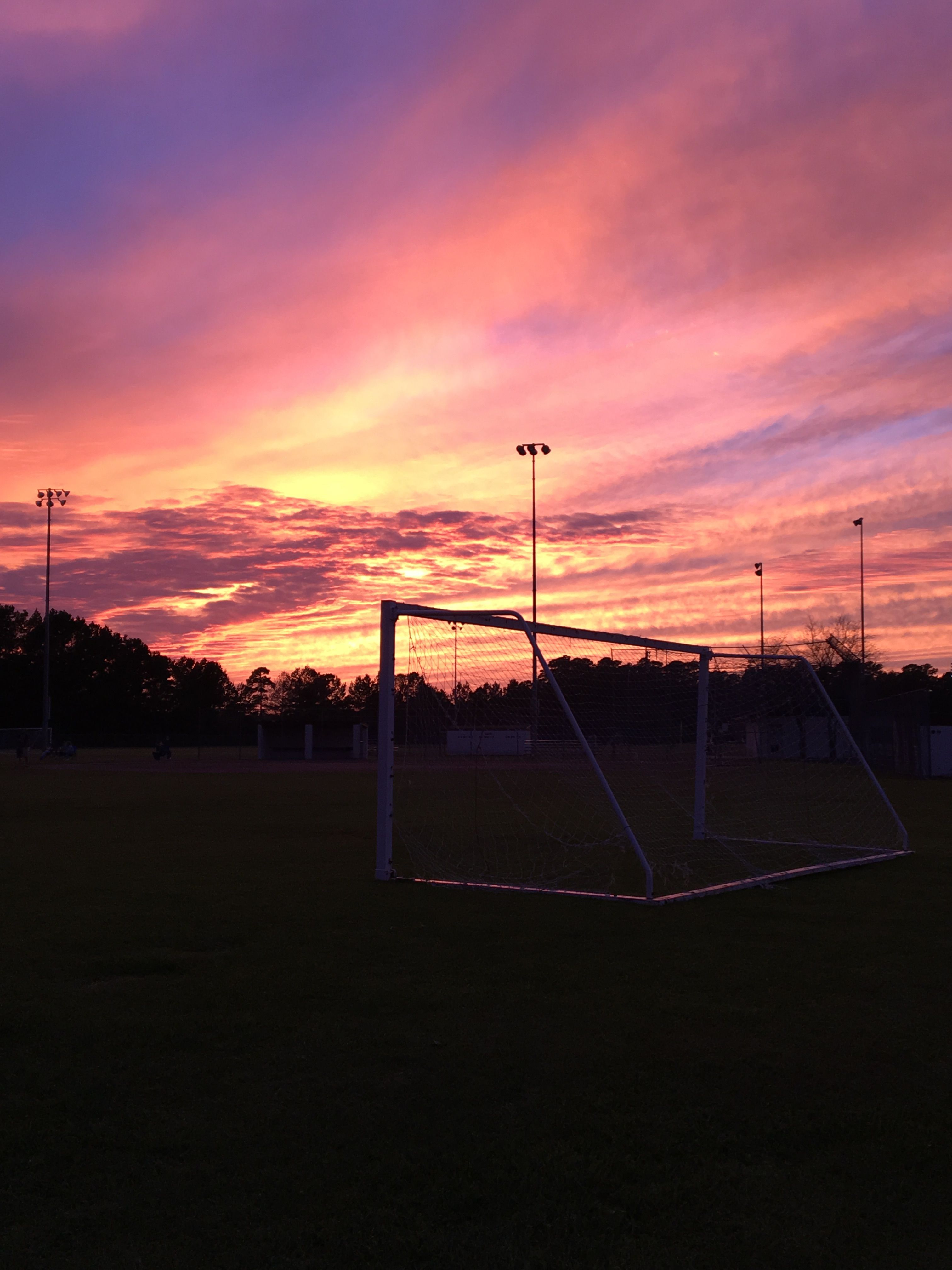 Sunset over the soccer field. Soccer picture, Soccer background, Soccer photography