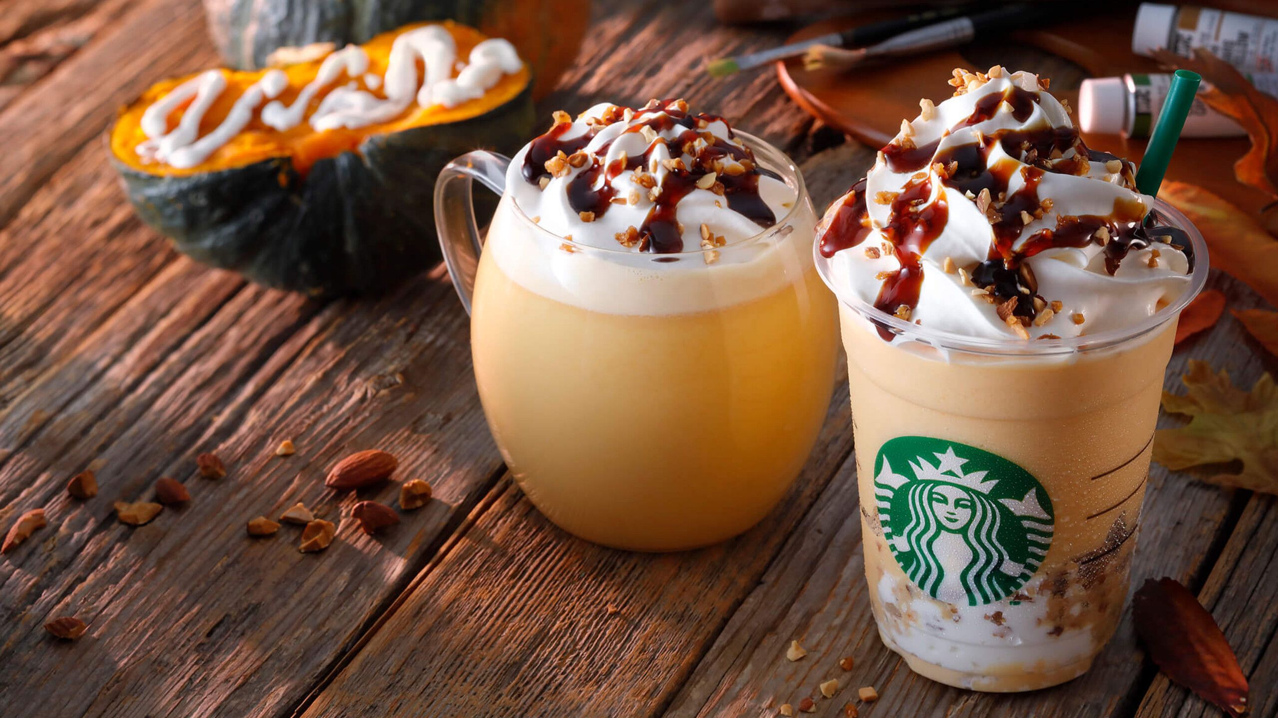 Starbucks drink in a cold Autumn day