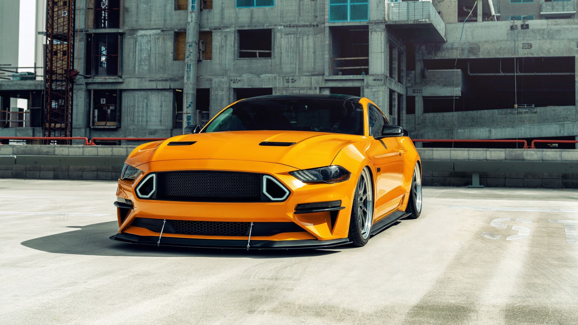 Desktop wallpaper yellow ford mustang gt, HD image, picture, background, ae53cb
