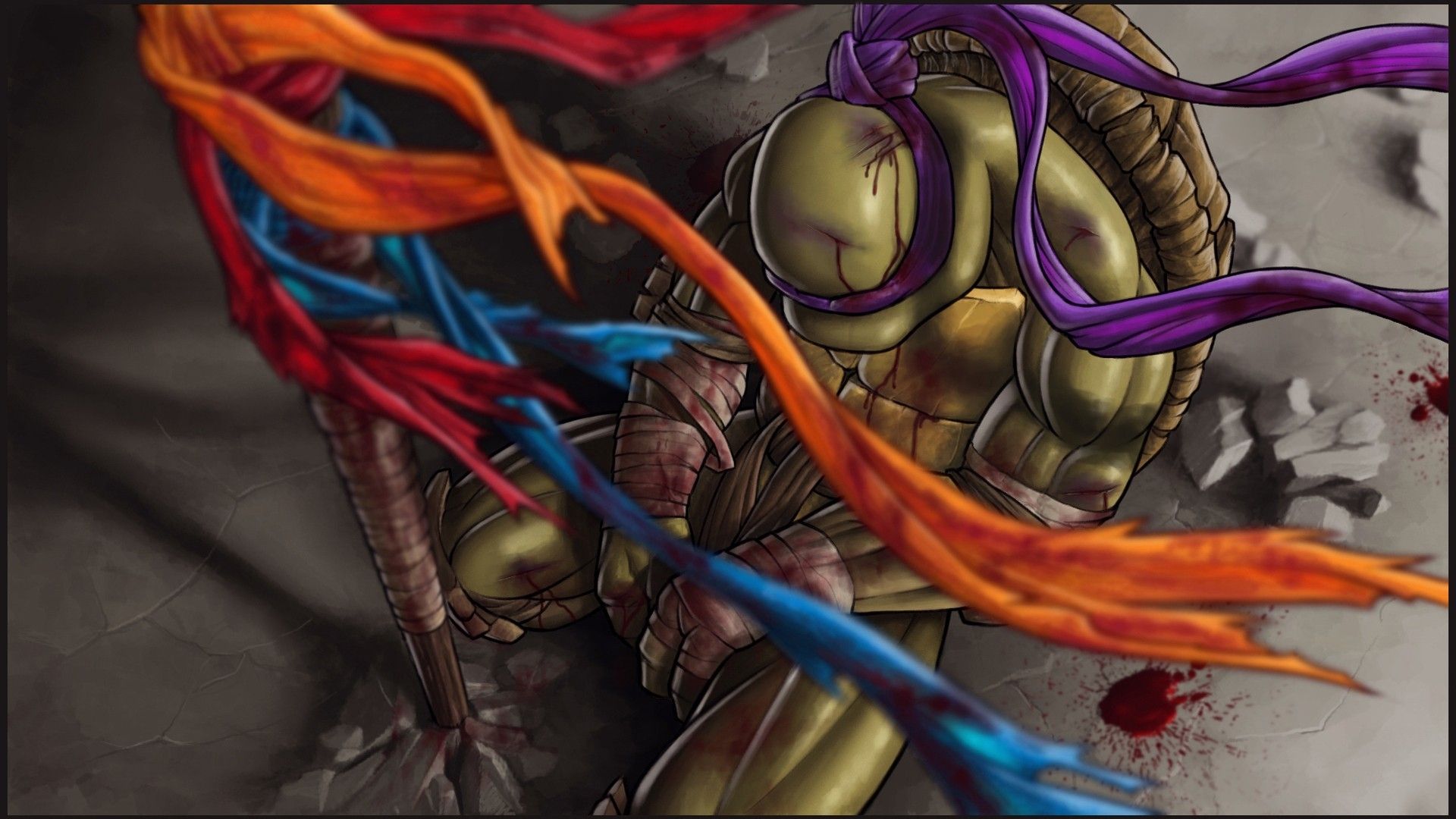 blue, War, Red, Blood, Orange, Purple, Teenage, Mutant, Ninja, Turtles, Sad, Fantasy, Art, Donatello, Artwork, Band, Abstract, Arts, Hd, Wallpaper, Movies, Game Wallpaper HD / Desktop and Mobile Background