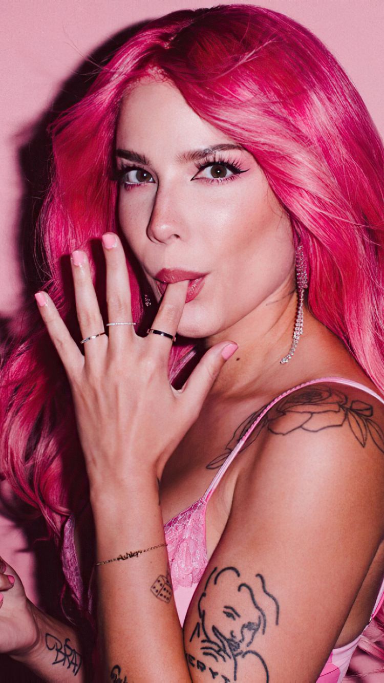 Download 750x1334 wallpaper beauitful, halsey, pink hair, iphone 7, iphone 8, 750x1334 HD image, background, 25582