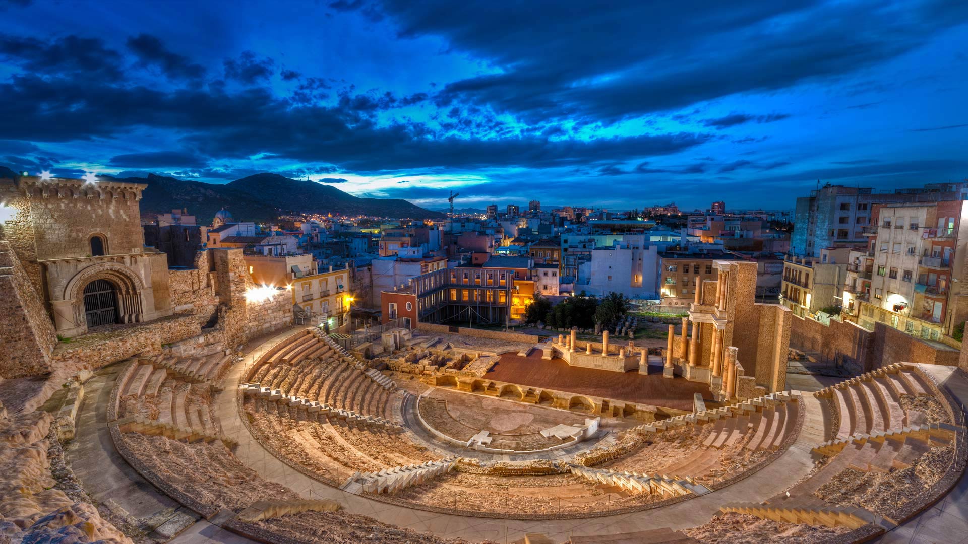 Roman theater of Cartagena, Spain wallpaper