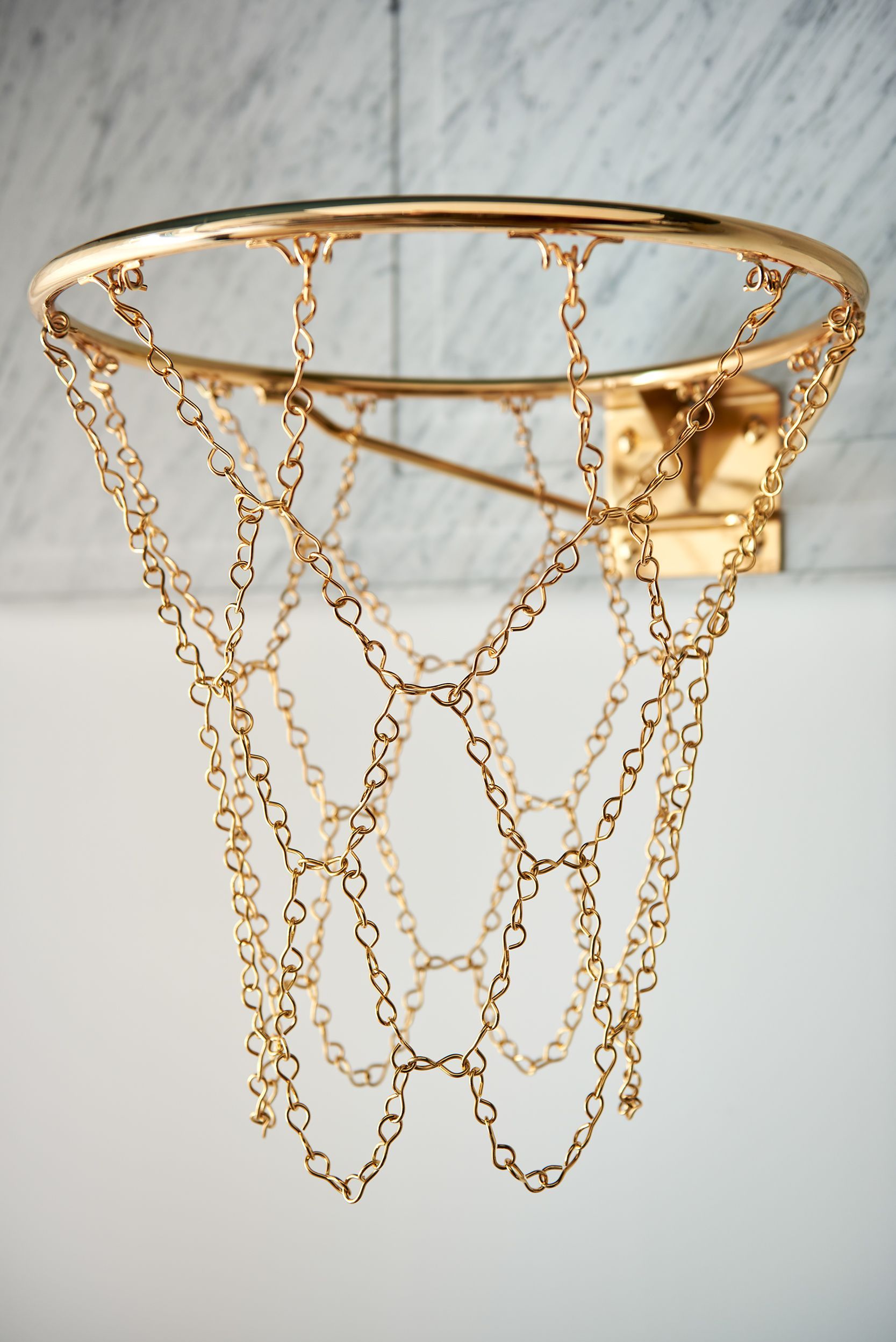 White Carrara Marble Basketball Ring Plated in 24 Carat Gold Cool Hunter. Basketball ring, Gold, Carat gold