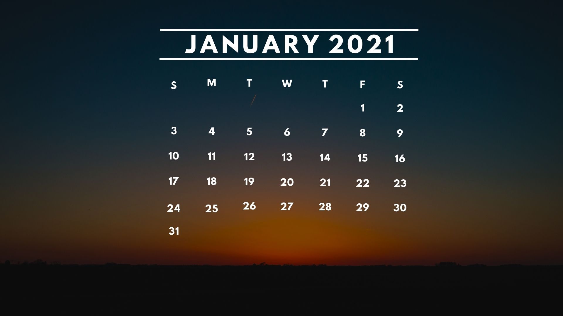 January 2021 Desktop Wallpaper Calendar Image ID 10