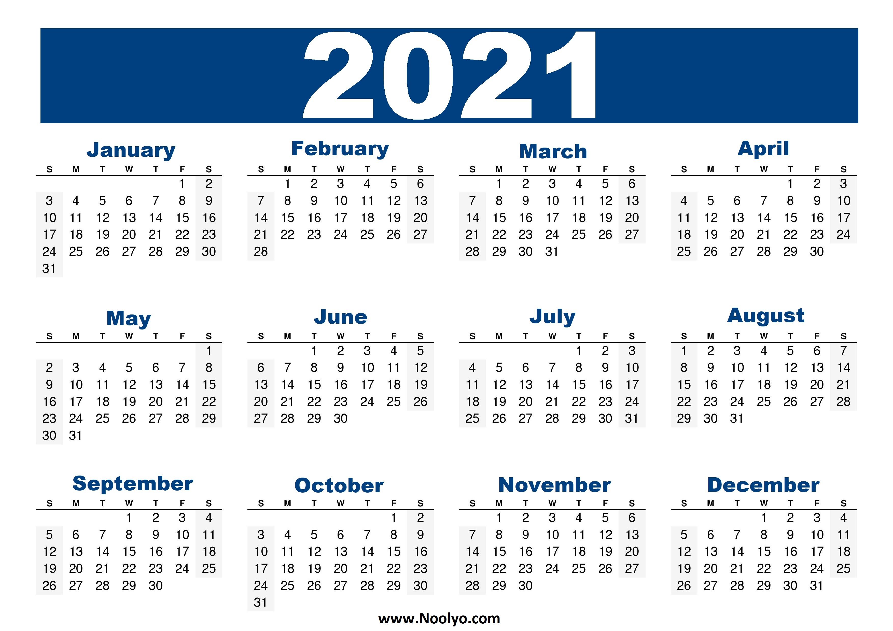 United States Calendar 2021
