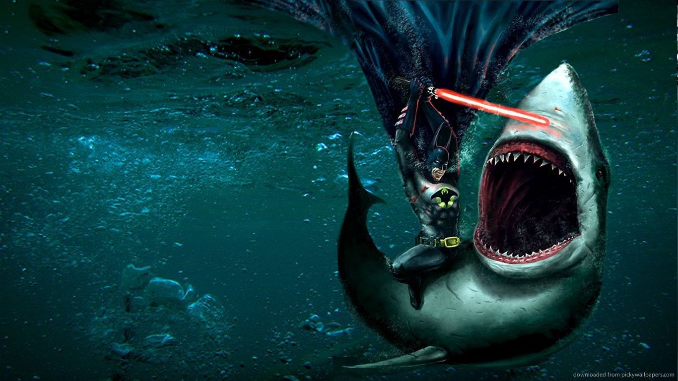 Searched for, Epic Shark Wallpaper. Wasn't disappointed. (1366x768)