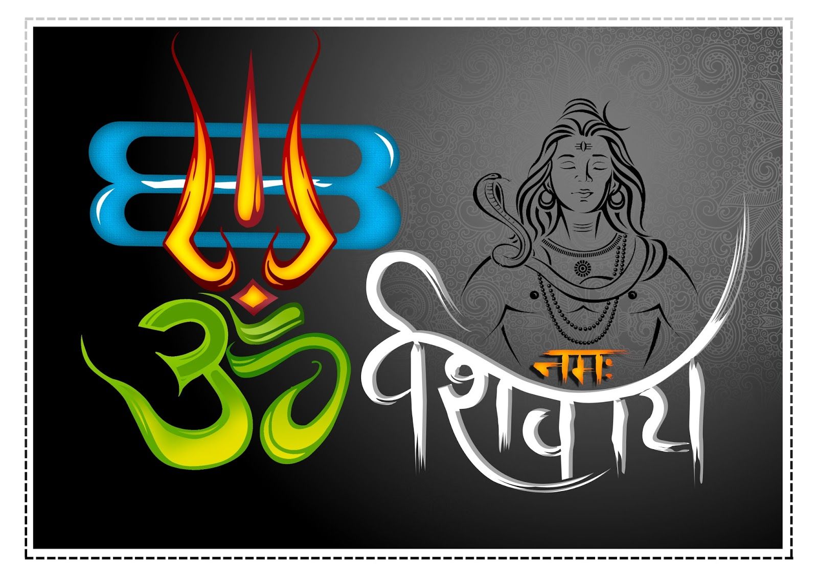 Lord shiva HD wallpaper with om namah shivaya vector image