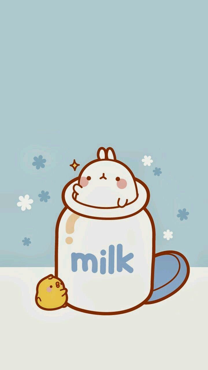 Milk & Molang. Cute wallpaper, Cute cartoon wallpaper, Molang wallpaper