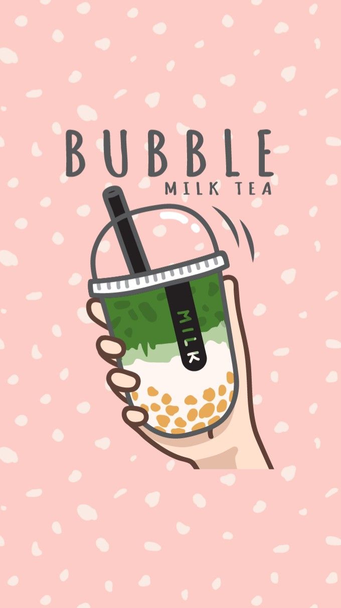 Matcha Boba Milk Tea Illustration. Seni buku, Instalasi seni, Kartu lucu