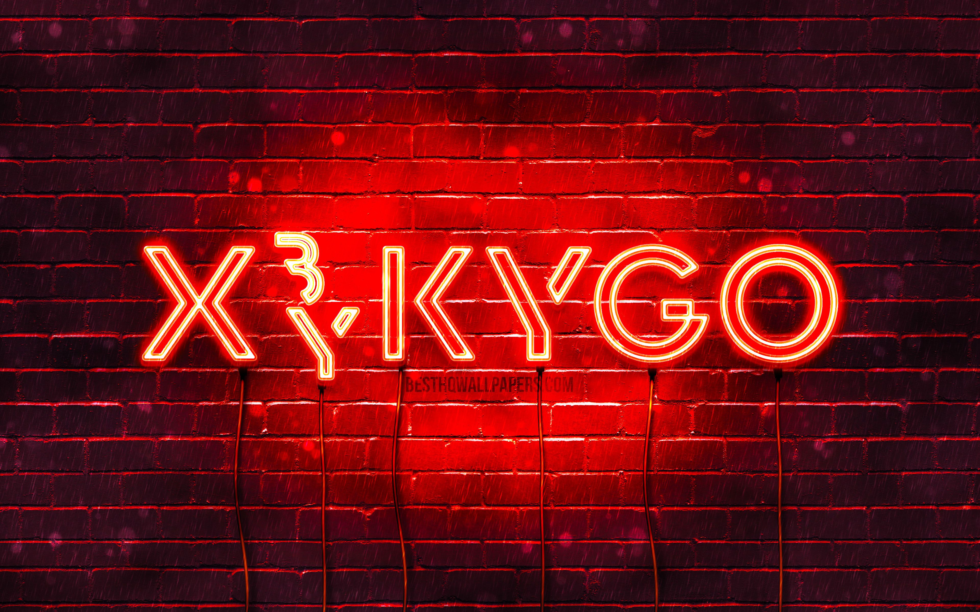 Download Wallpaper Kygo Red Logo, 4k, Superstars, Norwegian DJs, Red Brickwall, Kyrre Gorvell Dahll, Music Stars, Kygo Neon Logo, Kygo Logo, Kygo For Desktop With Resolution 3840x2400. High Quality HD Picture Wallpaper