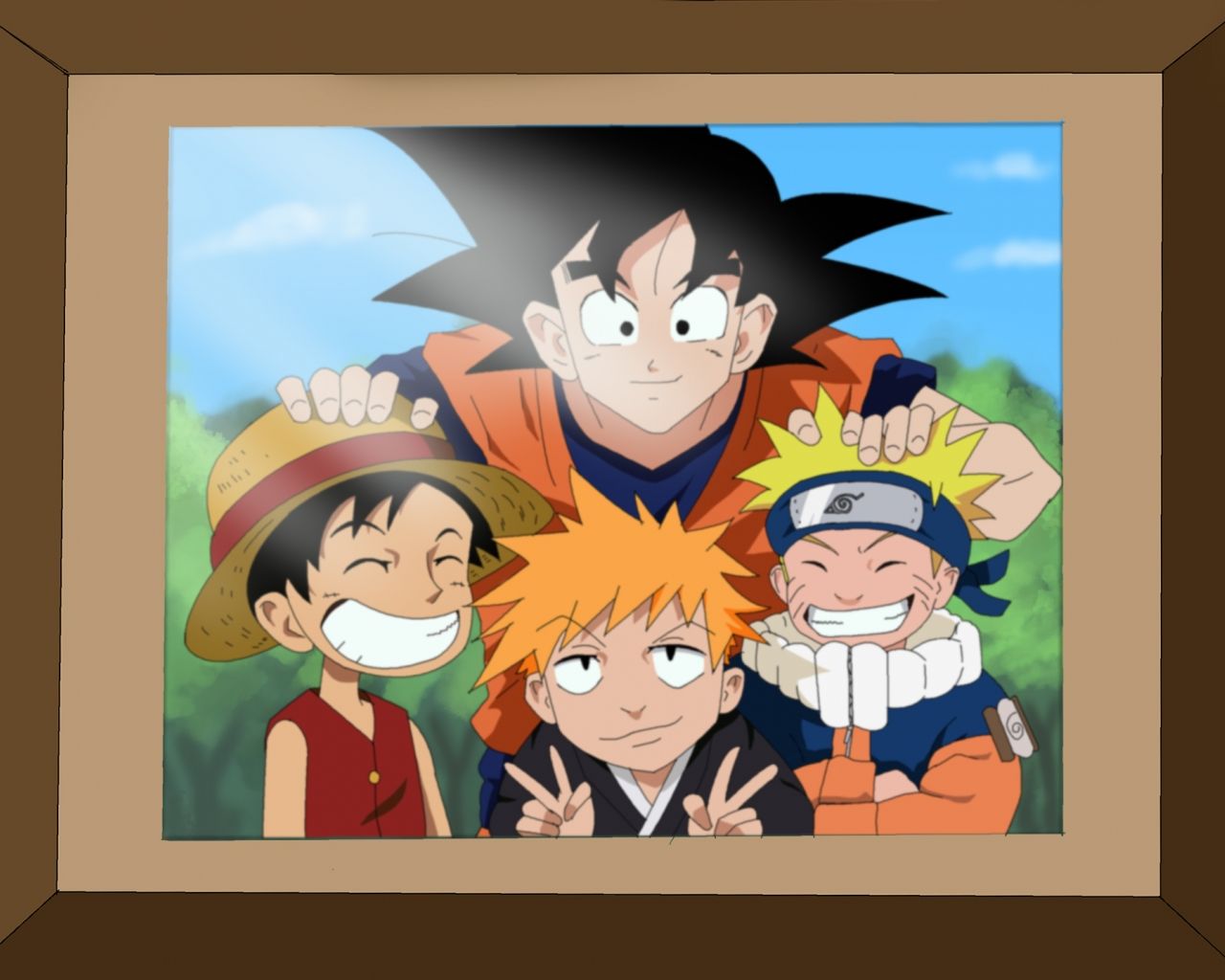 Free download Naruto Goku Luffy and Ichigo Coloring by Nohealsfoyou [1920x1438] for your Desktop, Mobile & Tablet. Explore Naruto and Goku Wallpaper. Kid Goku Wallpaper, Goku and Vegeta Wallpaper