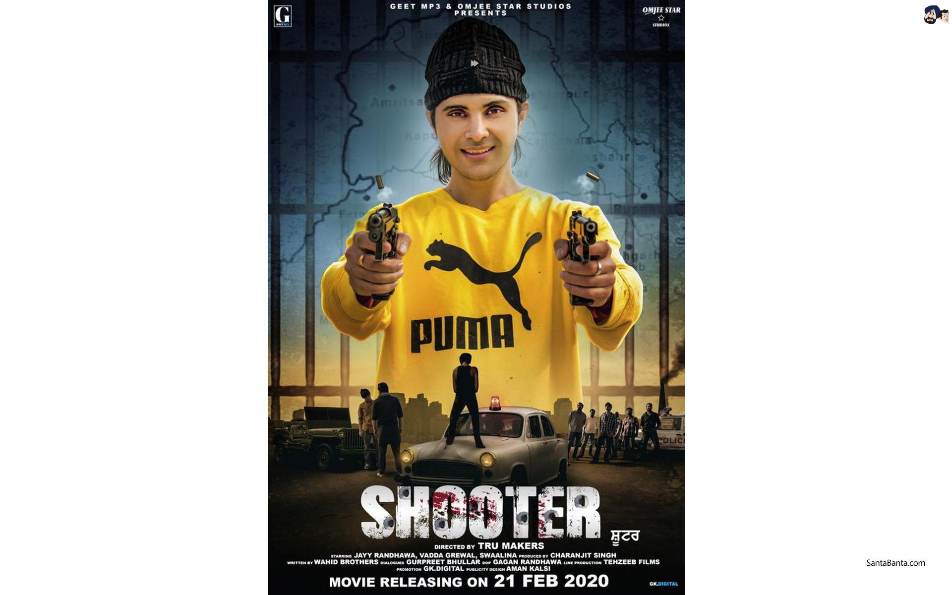 Jayy Randhawa in the poster of Punjabi film `Shooter` (Release 21st, 2020)