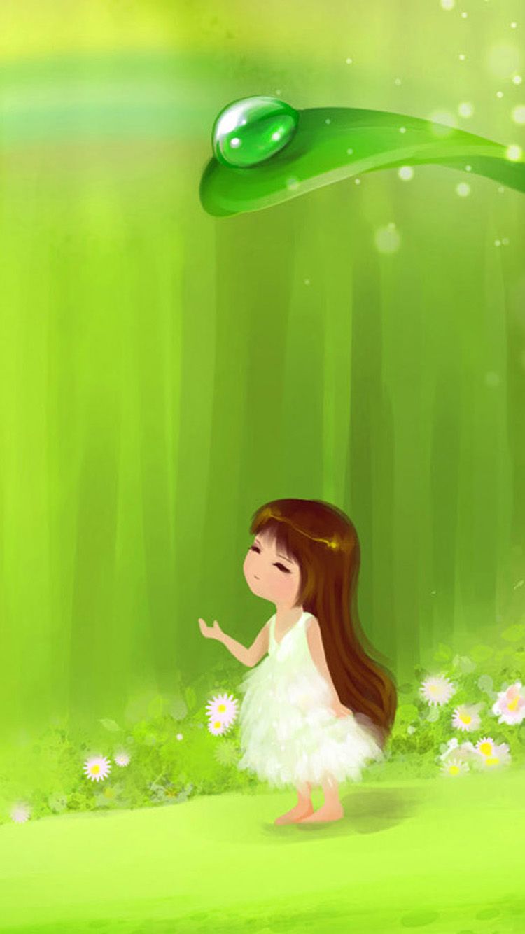 Beautiful Animated Girl Wallpaper 750x1334
