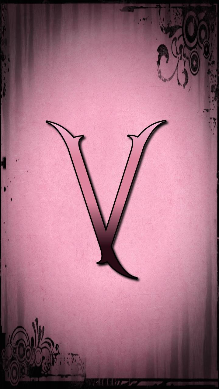 Pink Letter V wallpaper