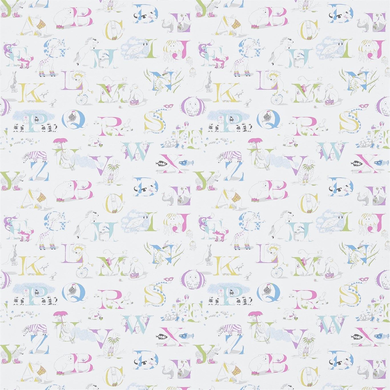 Style Library Premier Destination for Stylish and Quality British Design. Products. Alphabet Zoo Wallpaper (DLIT214023)