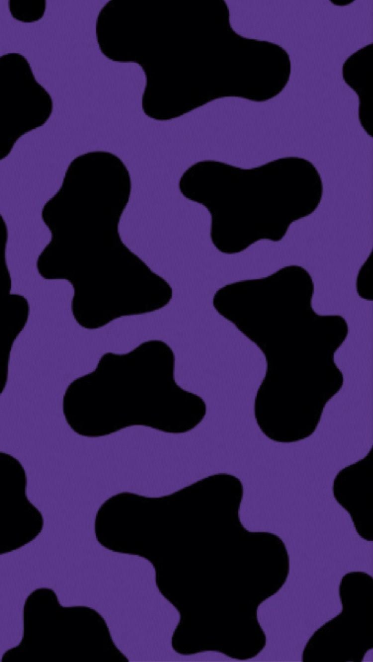 Cow print with purple background Poster for Sale by Hanabanana1234   Redbubble