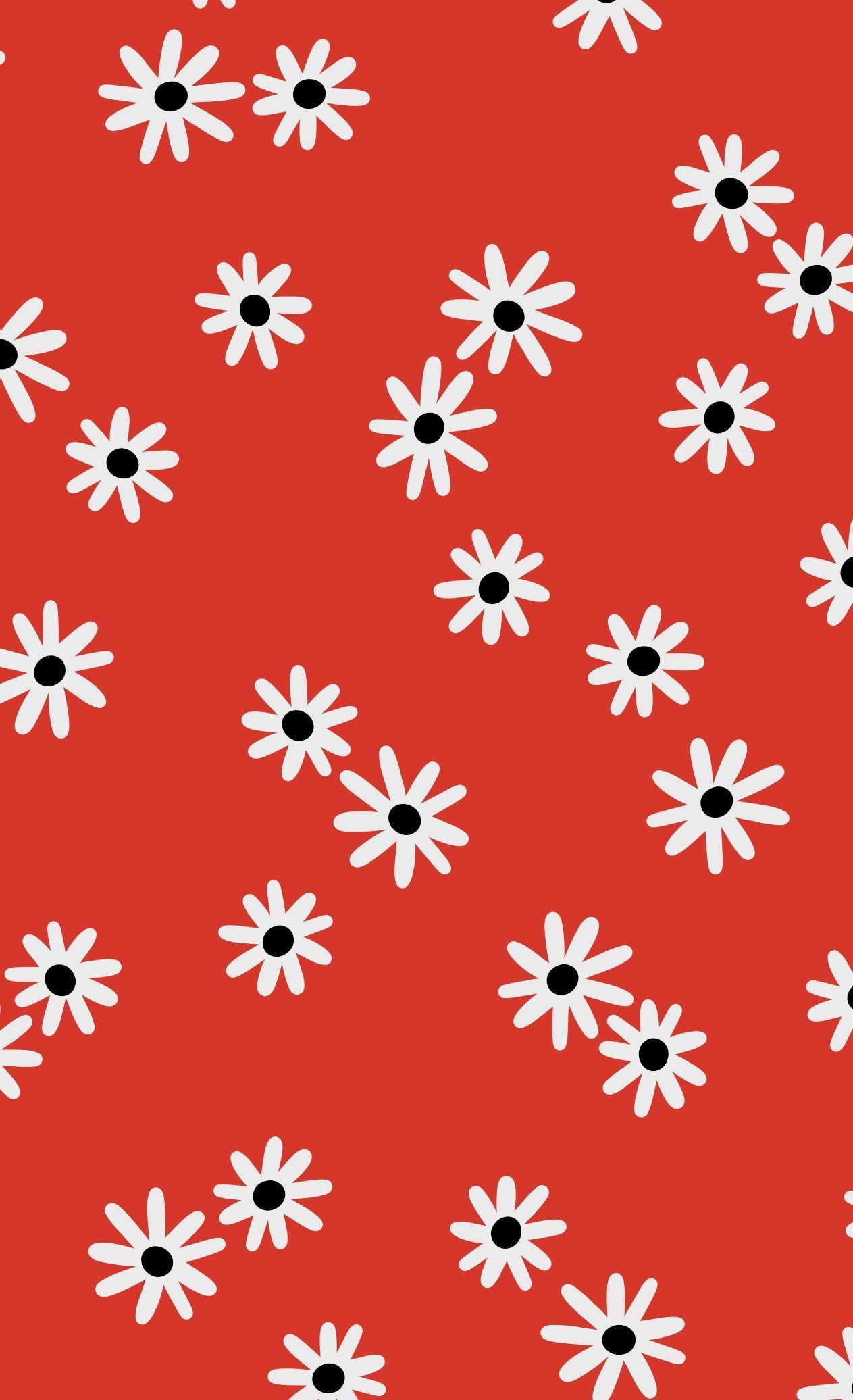 Ditsy Daisies Mini Print Red. Cute patterns wallpaper, Cute wallpaper, iPhone background wallpaper